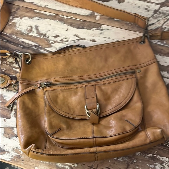 Fossil Tan Leather Crossbody Bag with Adjustable Strap - Picture 3 of 13